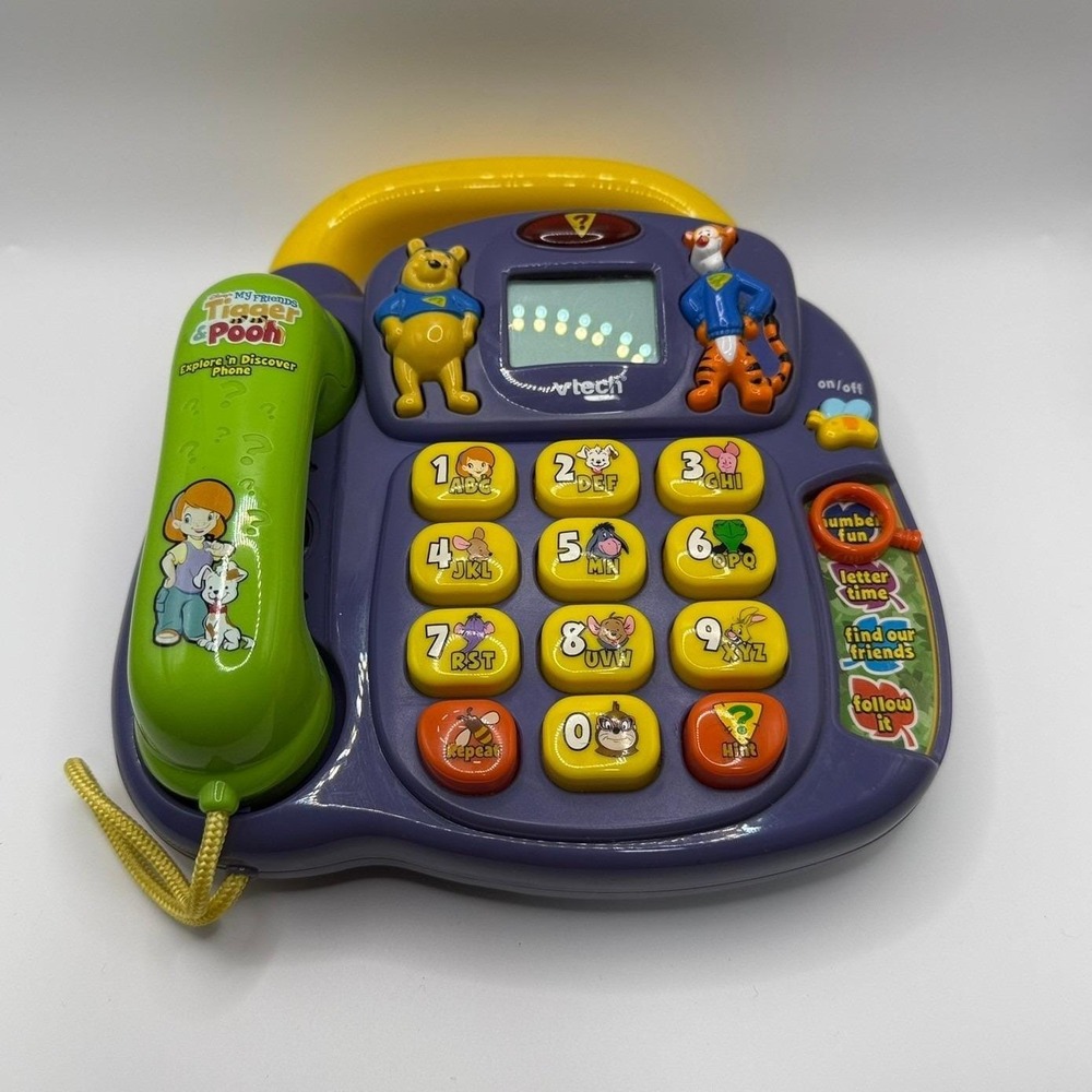 VTG 2007 VTech Disney My Friends Tigger & Pooh Explore n Discover Phone Purple